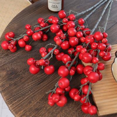 30 Heads Artificial Fruit Branch Green Plants Small Fruit Simulation Tree Bouquets Realistic Plastic Foam Fruits Branch