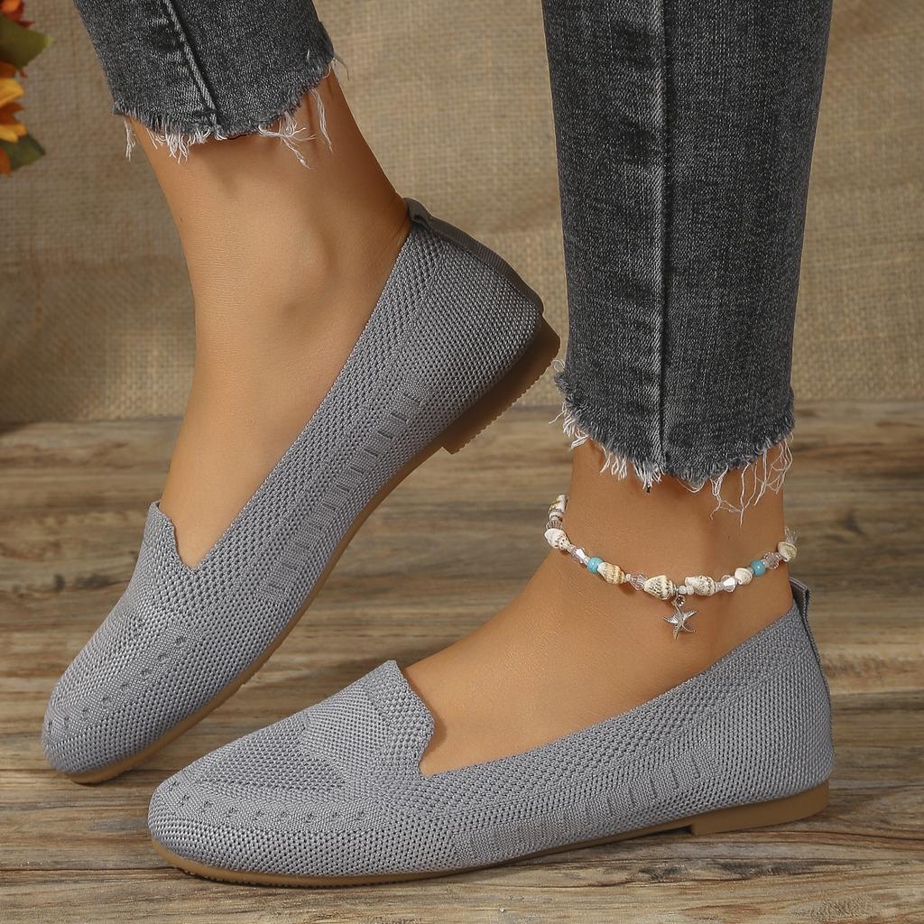 New Oversized Single Shoe with Fly Woven Mesh Surface, Shallow Mouth, One Foot Kick, Lazy Flat Bottom Casual Women's Shoes