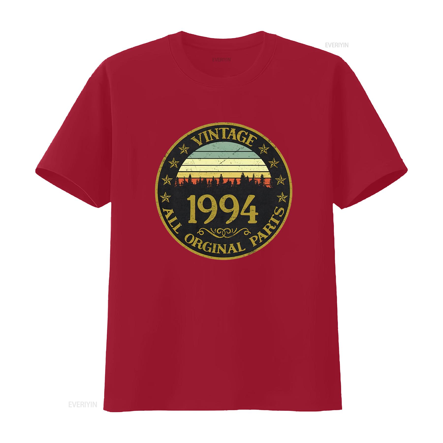 

Vintage 1994 Original Parts Birthday Womens T Shirt vintage Washed fashion homme Stretched Soft Breathable Casual Unisex S