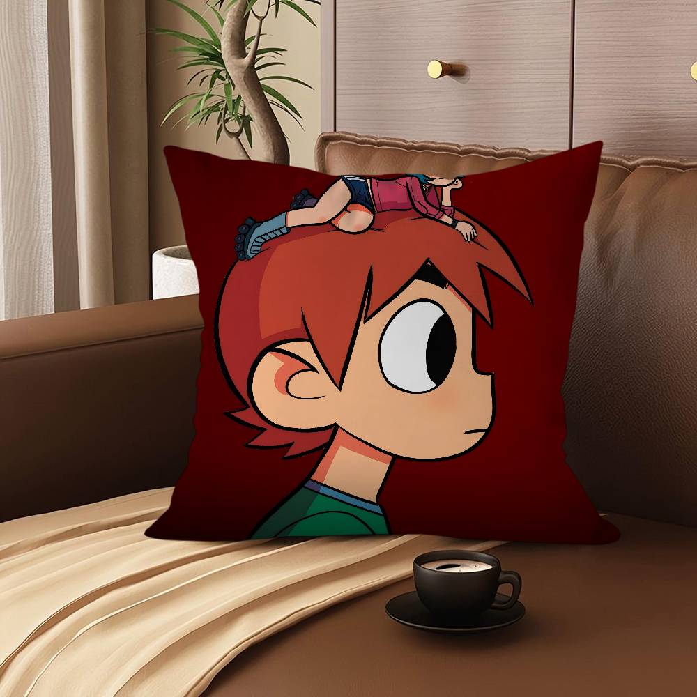 S-Scott Pilgrim Takes Off Pillow Covers Cartoon Sofa Decorative Home Double-sided Printing Short Plush Cute Cushion Cover