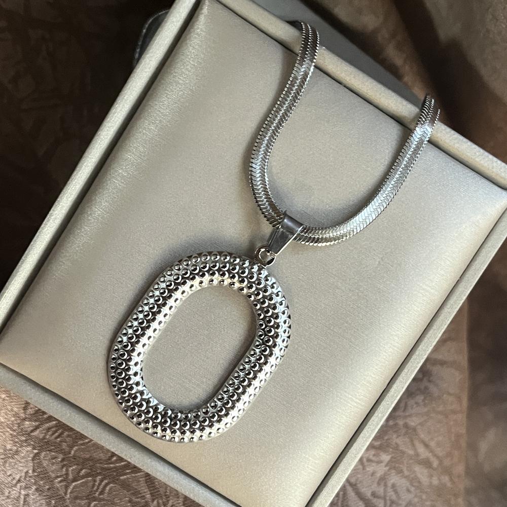 Edelstahl Übertrieben Punk Groß Rund O-förmig Anhänger Halskette Damen Herren Klobig Schlangen Klinge Kette Grunge Steampunk Schmuck