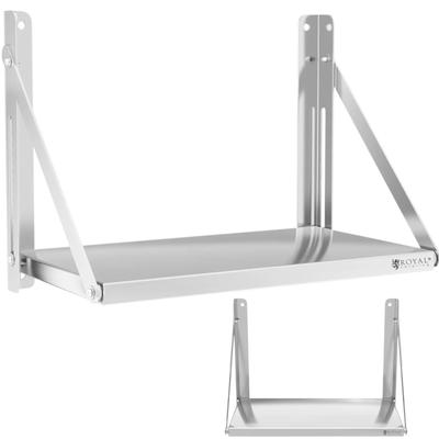 Folding Stainless Steel Catering Wall Shelf Up To 40 Kg 60 X 30 Cm