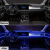 Cold Light EL Wire Interior Car LED Strip Lights, 197 Inch Neon Glowing El Wire Lights Ambient Lighting Kits for Car Decorations