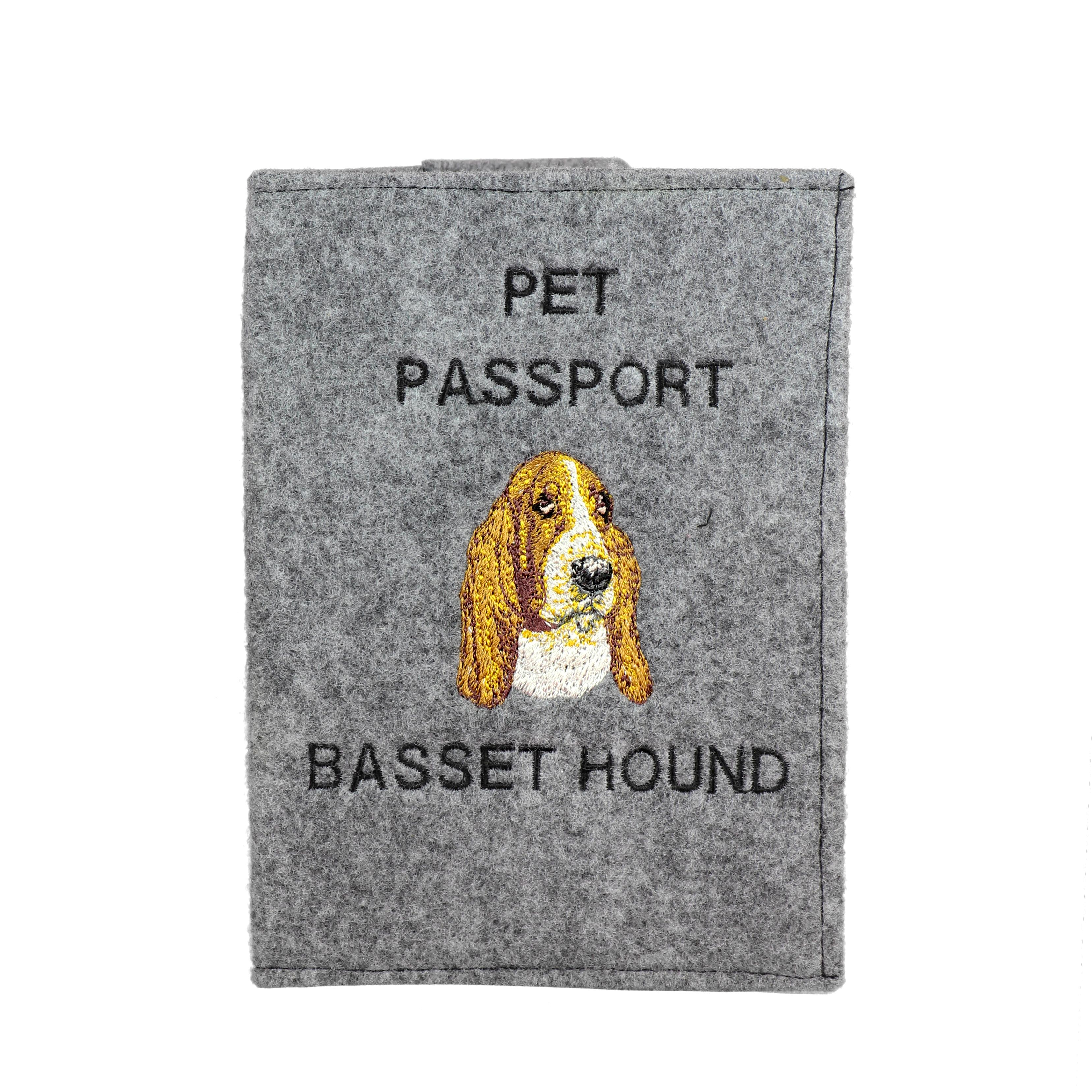 

Basset Hound - Dog passport case, document case, gift for the traveller from the Art-Dog brand сірий колір