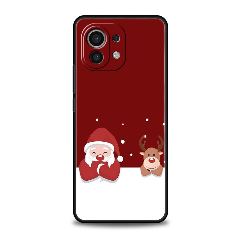 Phone Case For Xiaomi Mi 15 14 14T 13T 12T Pro 12 13 11 Lite 5G 11T X6 X5 Pro Soft TPU Cover Cartoon New Year Christmas Santa