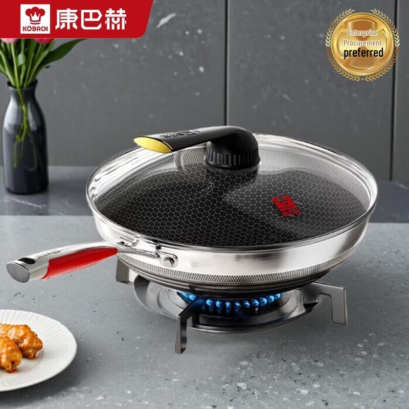 KOBACH Honeycomb Non-Stick Stainless Steel Wok