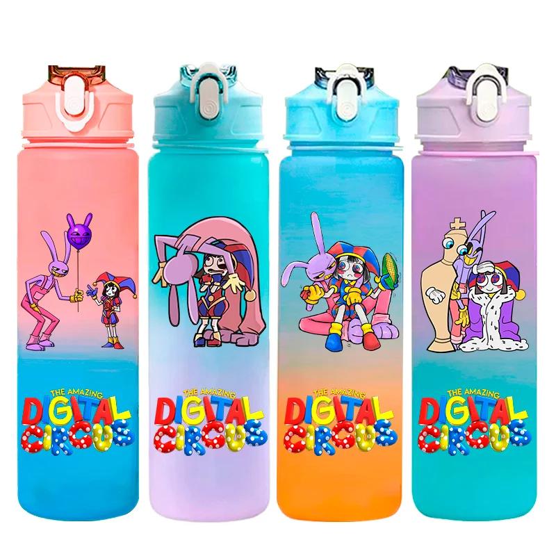 750ML Niesamowity Cyfrowy Cyrk Kreskówka Duża Pojemność Kubek na Wodę Outdoor Szczelna Butelka na Wodę Przenośny Kubek na Wodę ze Słomką