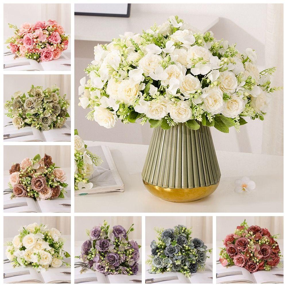 

Fake Flower Simulated Peony Bouquet Handmade Artificial Flowers Colorful Party