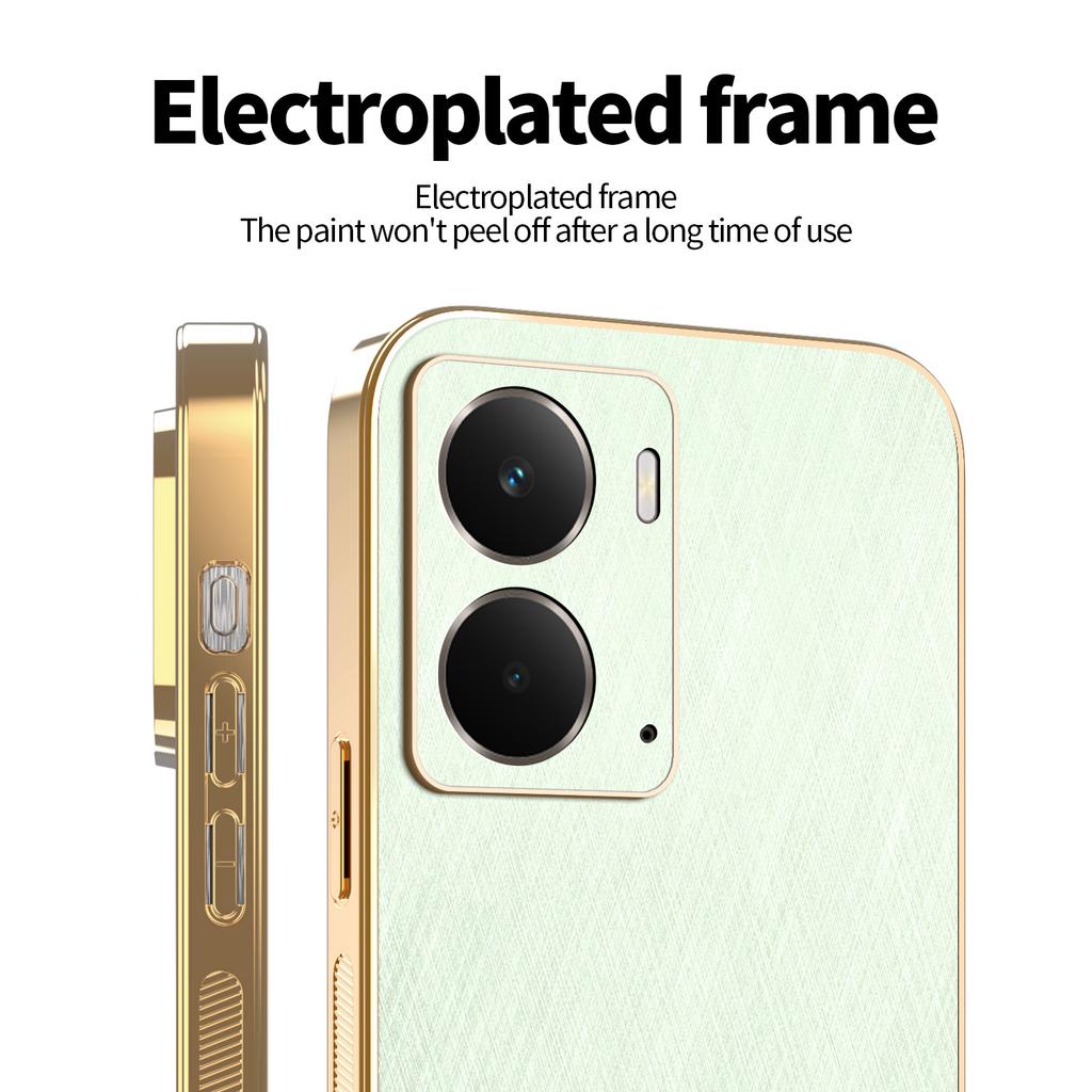 Für Realme P3 5G Hülle Galvanisierte Seidenstruktur PU+TPU Handy Rückseite