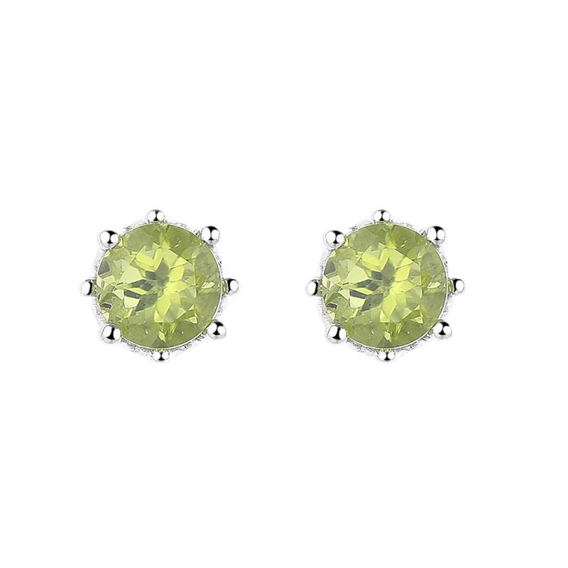 Orecchini Peridoto Naturale Donna Argento Sterling Semplici Atmosferici Orecchini Corona Temperamento Uomo Orecchini Personalità
