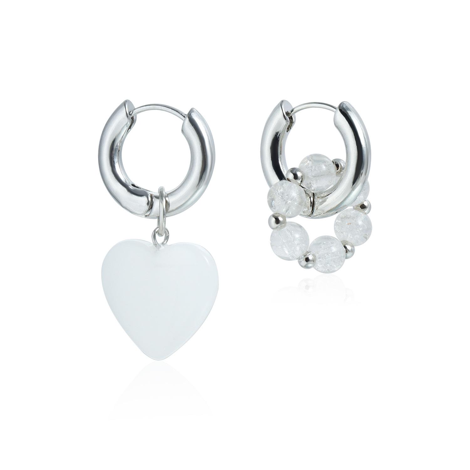 Cracked Crystal Heart Necklace, Ins Sweet Cool Y2K Star Pendant Bracelet Set 7