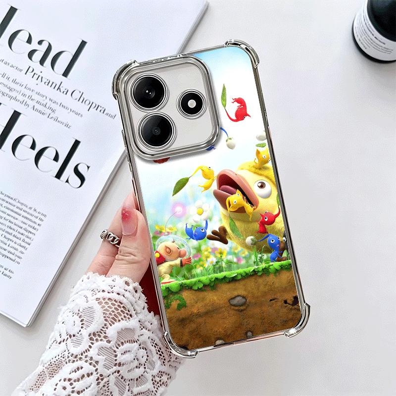 P-Pikmins Cute Game Soft Phone Case For Xiaomi Redmi Note 14 15 Pro Plus 13 12 11S 11T 5G 10 9S 9 Plating Anti-Fall Fundas