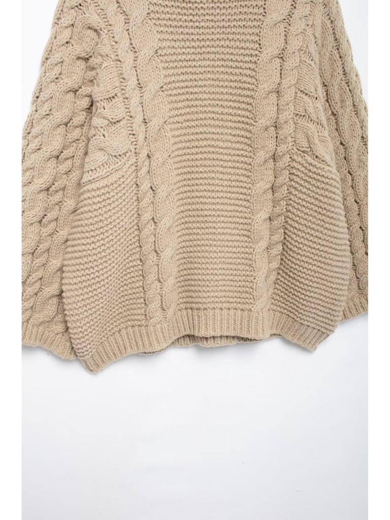 European & American Style Autumn Loose Cable Knit Sweater - Women's Round Neck Pullover