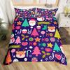 Antlers Santa Three-Piece Quilt Cover Digital Printing Bedding Set Bed Cover