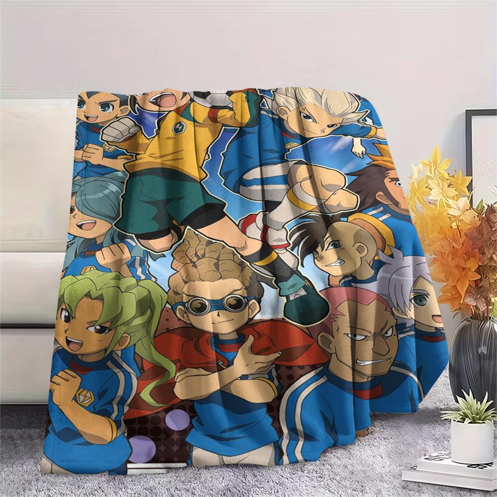 1Pc Inazuma Eleven Soccer Print Flannel Blanket, High Quality Comfortable for All Seasons, Home Decor, Warmth and Comfort, Perfect for Christmas Gifts