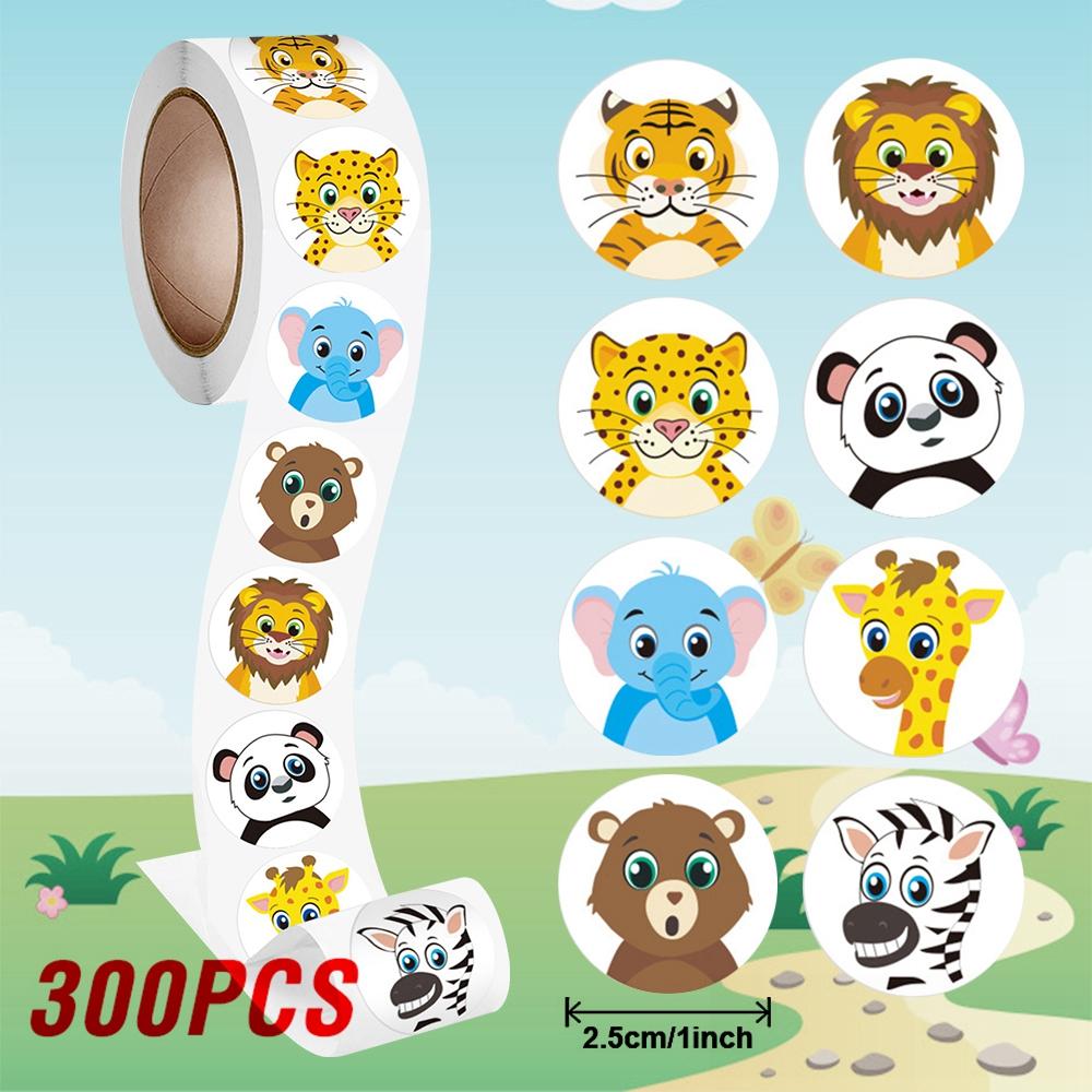 100-500pcs Reward Encouraging Graphic Stationery Animal Sticker Kindergarten School Students Child Teacher Cartoon Cute Sticker