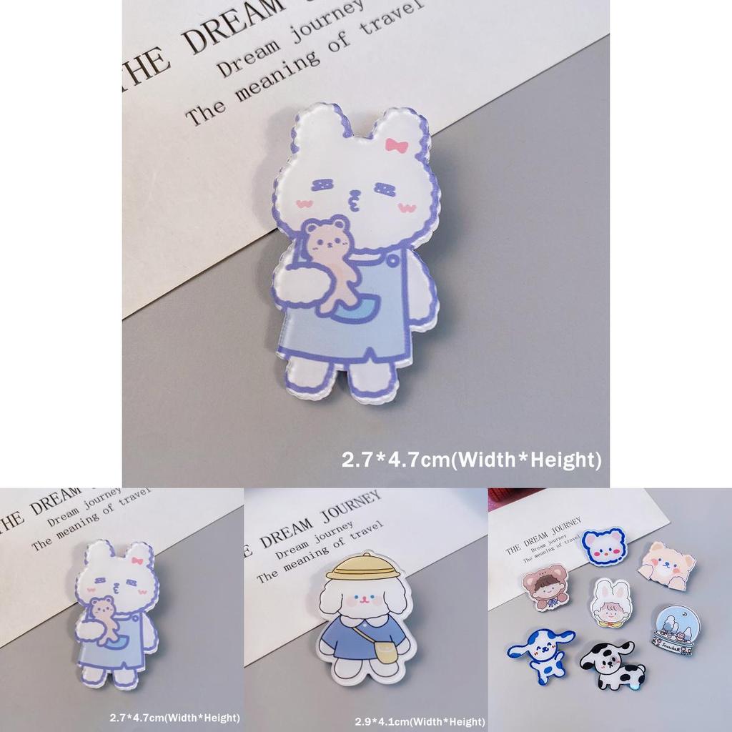 Adorables Broches de Perro, Conejo y Vaca de Dibujos Animados Para Decoración de Mochila y Bolso