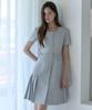 JULIY&CALLA 26Hs Love By You Ella Pleats Summer Tweed Dress Heathered Black Wedding Guest Look Ceremony Look