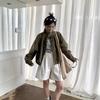 Army Green High-Waist Stand-Collar Windbreaker - New Autumn and Spring Style Jacket