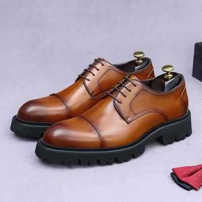 High Quality Business Formal Cowhide Shoes Men's Oxfords Genuine Leather Casual Pointed Toe Leather British Men's Shoes Black