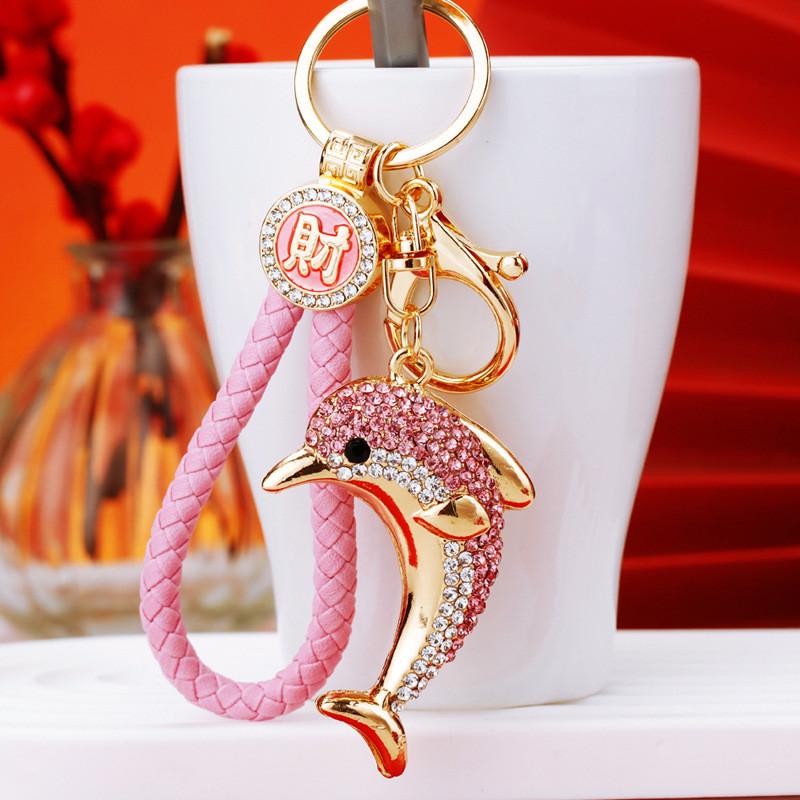 Chaveiro de Golfinho com Strass Deslumbrante para Carro Presente Fofo e Único Para Mulheres Acessórios Estilosos