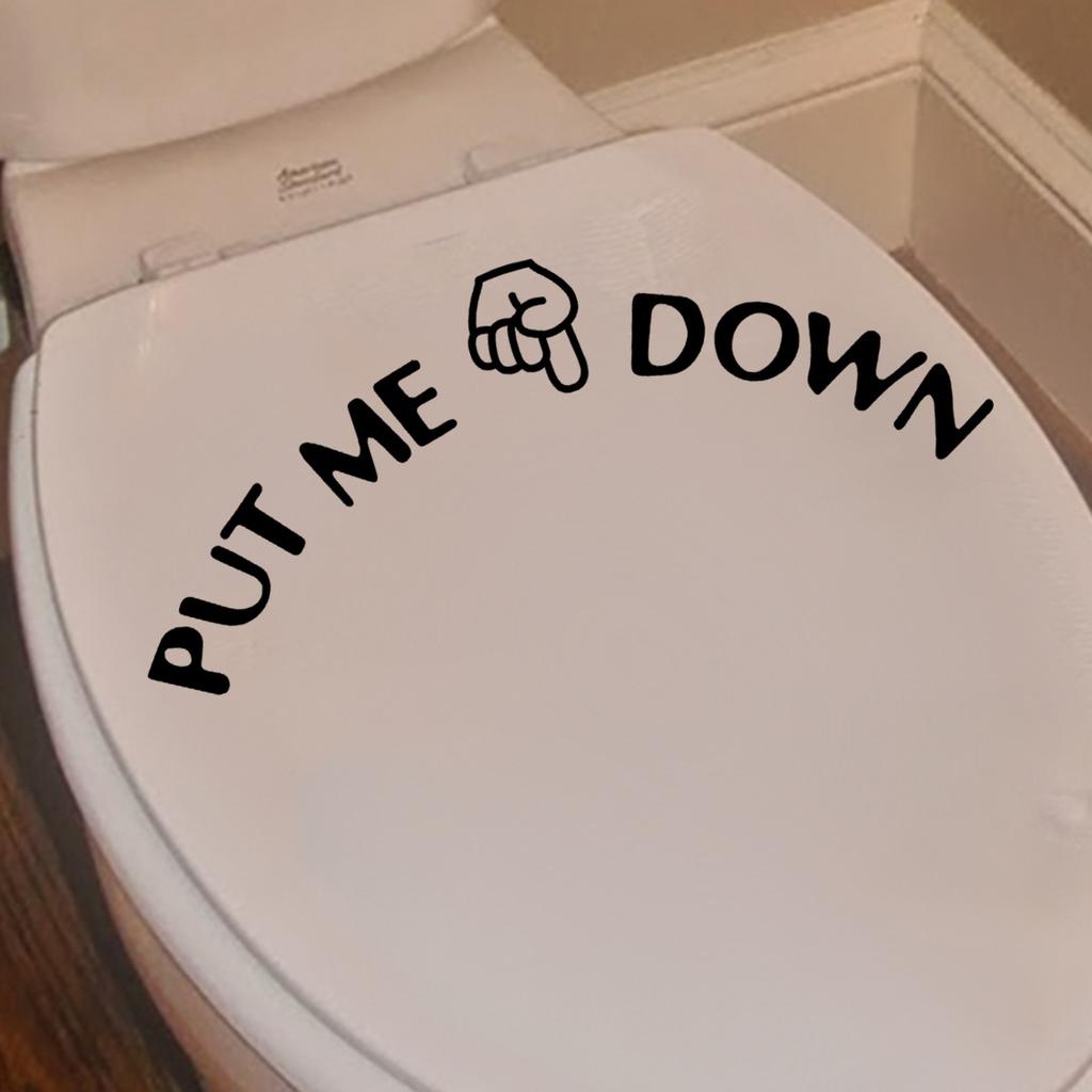 Geste Hand Aufkleber Lustig Badezimmer Toilettensitz Wandaufkleber Schild Für Leg Mich Runter Heimkunst Kühlschrankaufkleber Abziehbilder