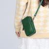 2025 Women's Genuine Leather Phone Bag: Korean Style, Double Zipper, Vertical Shoulder Square Bag