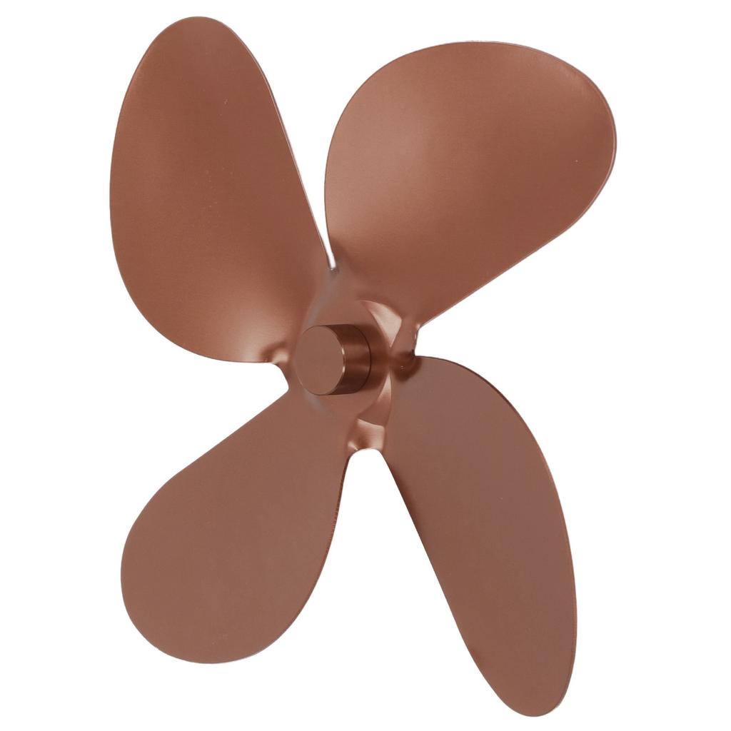 Stove Fan Blade Aluminium Alloy 4 Blades Set Kit with Hex Wrench Screw for Replacement Bronze