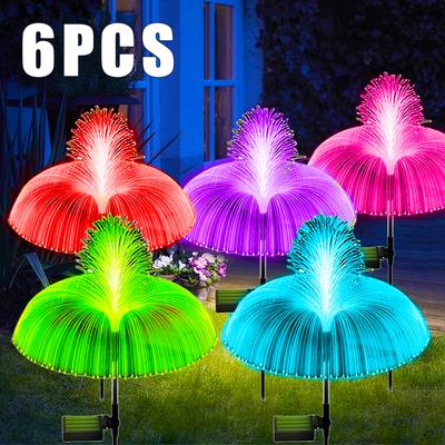 6 PZ Luci Solari a LED da Esterno Impermeabili Decorazione Medusa Luci da Giardino Prato Cambio Colore 7 Colori Cortile Vialetto Patio Lampada Solare