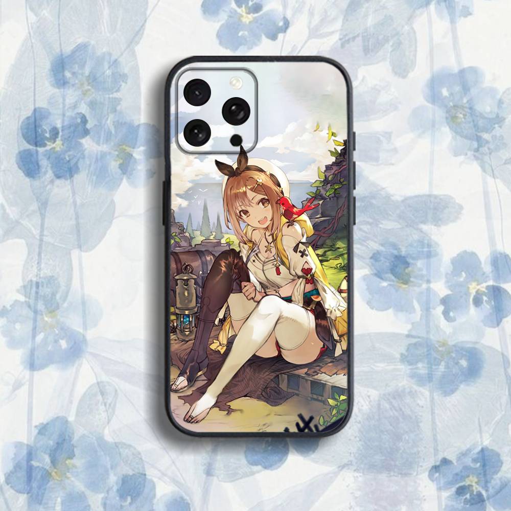 

A-Atelier Ryza Phone Case For iPhone 17,16,15,14,13,12,Pro,Max,Plus,E,SE4,Air,Mini Black Soft Box iPhone16