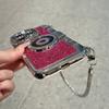 For iPhone 14 Pro Max Cover Glitter Powder Camera Design TPU Phone Case with Tote Strap