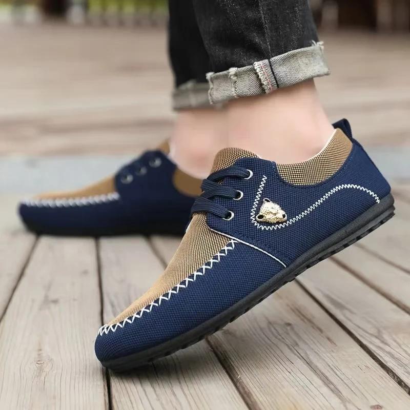 Herren Canvas Schuhe Mode Freizeitschuhe Atmungsaktiv Leicht Slipper Weiche Herren Flache Bequeme Slipper Herrenschuh Übergröße 48