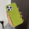 Fashion Green Pearl Round Bead Hollow Out Phone Case For iPhone 17 Air 16 15 13 14 Pro Max Soft TPU Heat Dissipation Back Cover