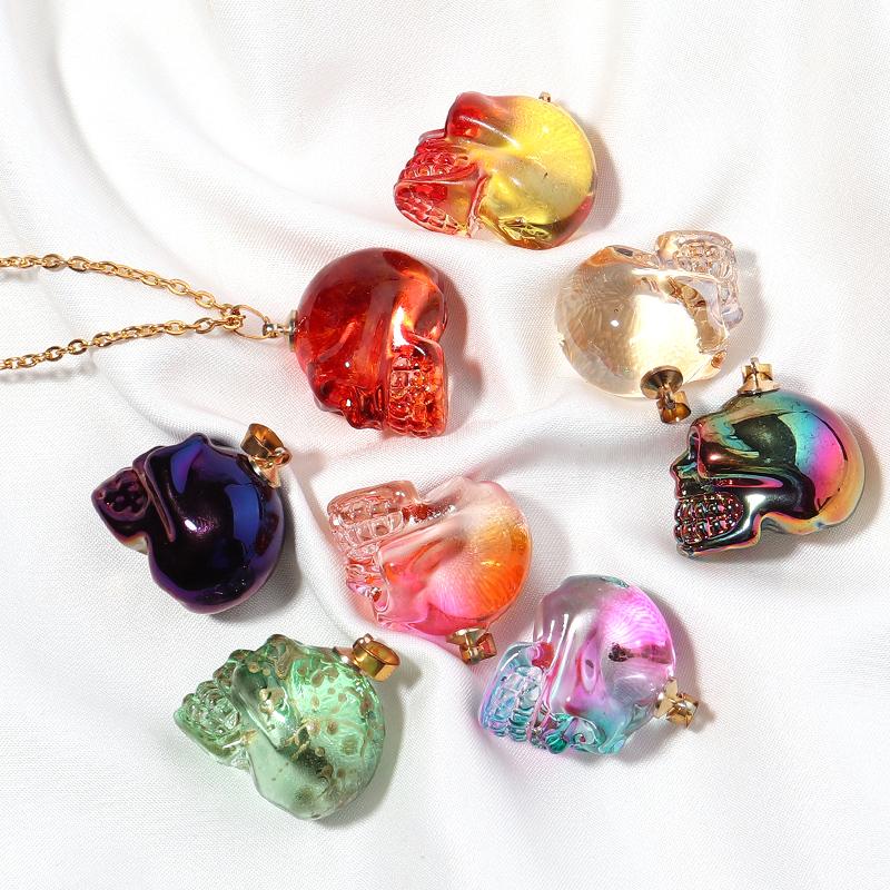 2025 New Punk Skull Pendants Lampwork Charm Pendants for Jewelry Making Skeleton Pendant DIY Necklace Christmas Gift Wholesale