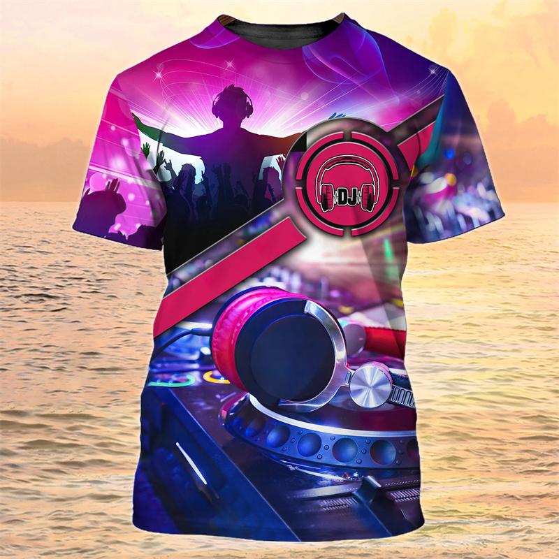 

3D Printed Horror Skeleton T Shirt For Men DJ Rock Music Pattern T-Shirts Summer Hip-Hop Loose Unisex Tee Shirts Round Neck Tops XXS