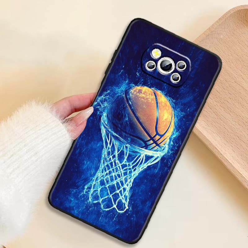 Sports basketball cool For Xiaomi Mi Poco F3 F4 F5 F6 X3 X4 X5 X6 X7 M3 M4 M5 M6 M7 GT Pro 5G Black Phone Case