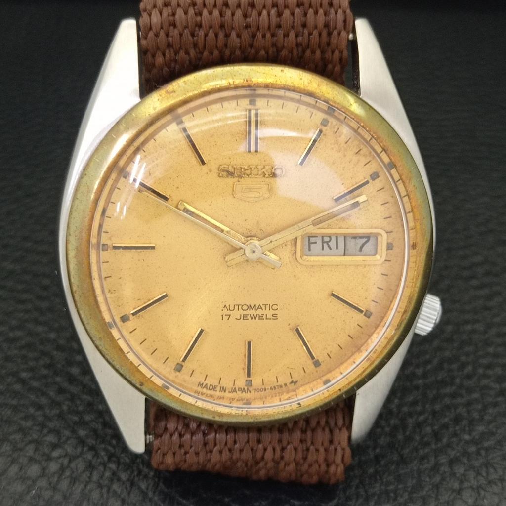 VINTAGE SEIKO 5 AUTOMATIC 7009A JAPAN MENS ORIGINAL DIAL WATCH a702392-5 R124-a702392