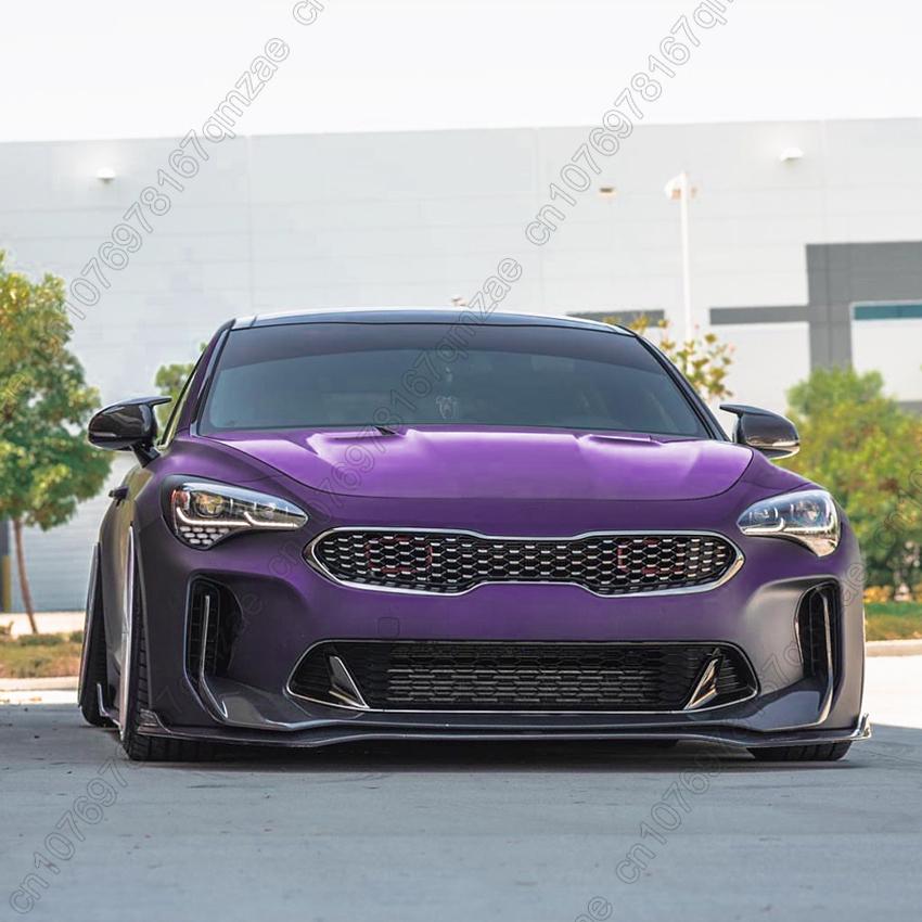 For Kia Stinger GT 2018-2023  Auto Car Front Bumper Splitter Lip Spoiler Diffuser Guard Body Kit Cover Tuning ABS Gloss Black