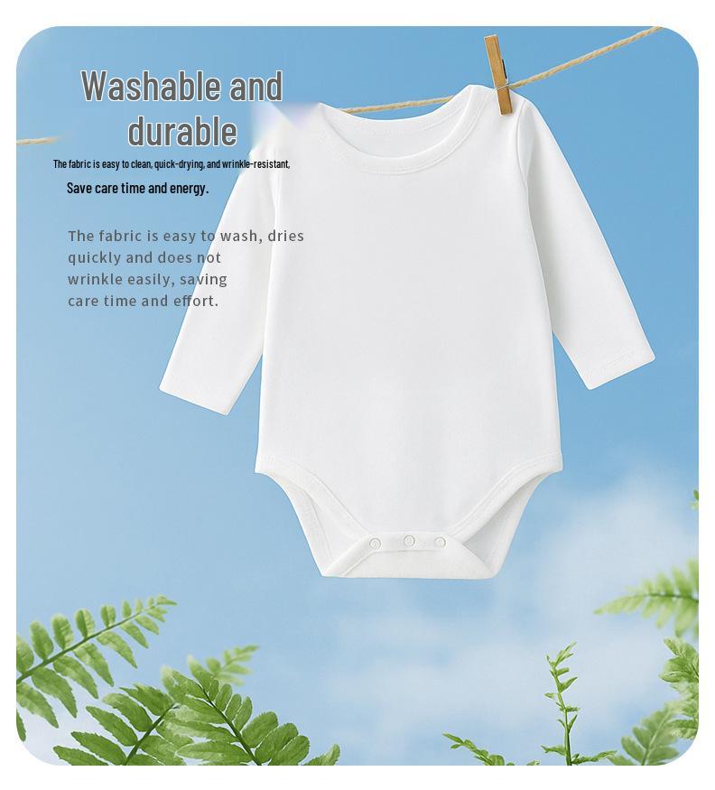 Baby Langarm-Baumwoll-Body mit Bauchschutz für Frühling & Herbst