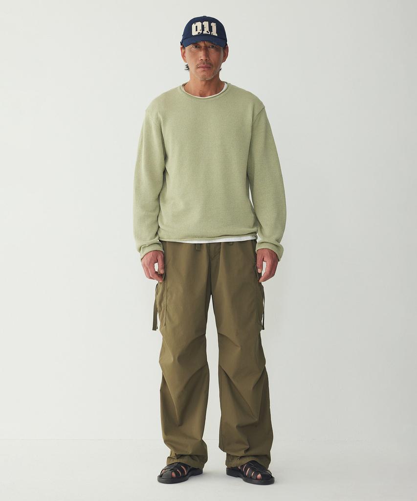 MAN ON THE BOON Cotton Parachute Pants_Olive 4716104014
