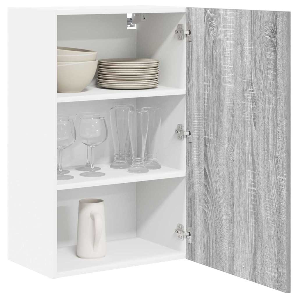 Hanging Cabinet Gray Sonoma and White 50 x 31 x 80 cm Particleboard