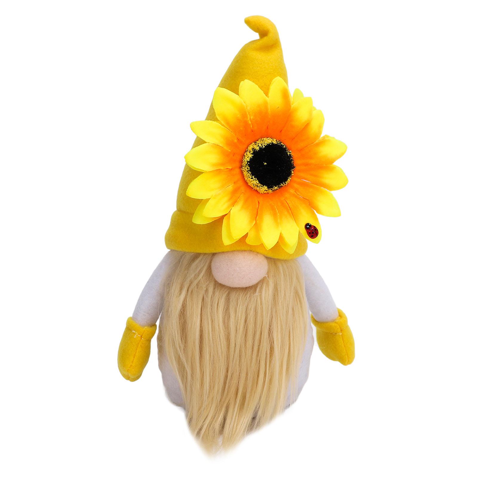 

Gnomes Plush Decoration Innovative Cute Hand Crafted Sunflower Design Gnomes Ornaments for Easter Da Yellow