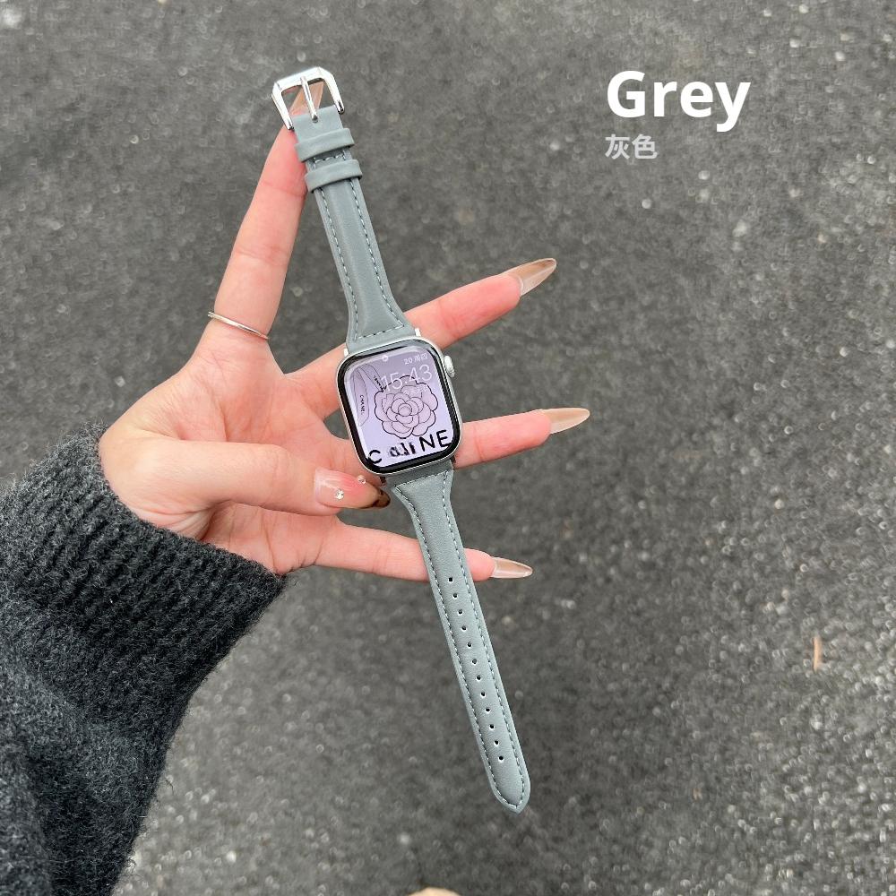 Slim Leather Strap For Apple Watch Series 11 46mm Band 42mm 49mm 44mm 40mm 41mm 45mm 38mm 45mm IWatch Ultra 2/3 S10 9 8 7 SE 6 5 4 3 2 Woman Bracelet