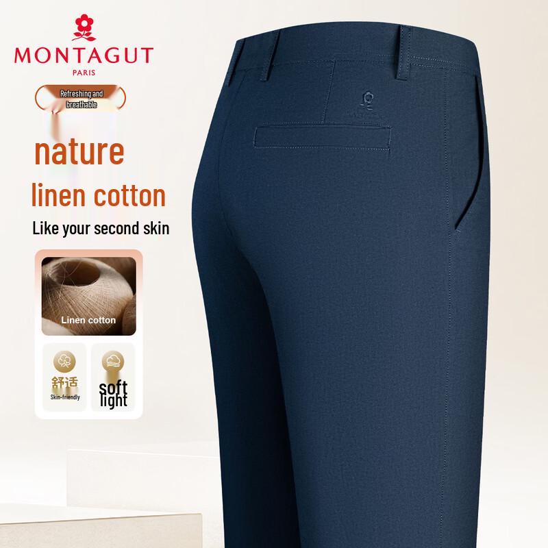 

Montagut Men s Linen Blend Casual Trousers 38
