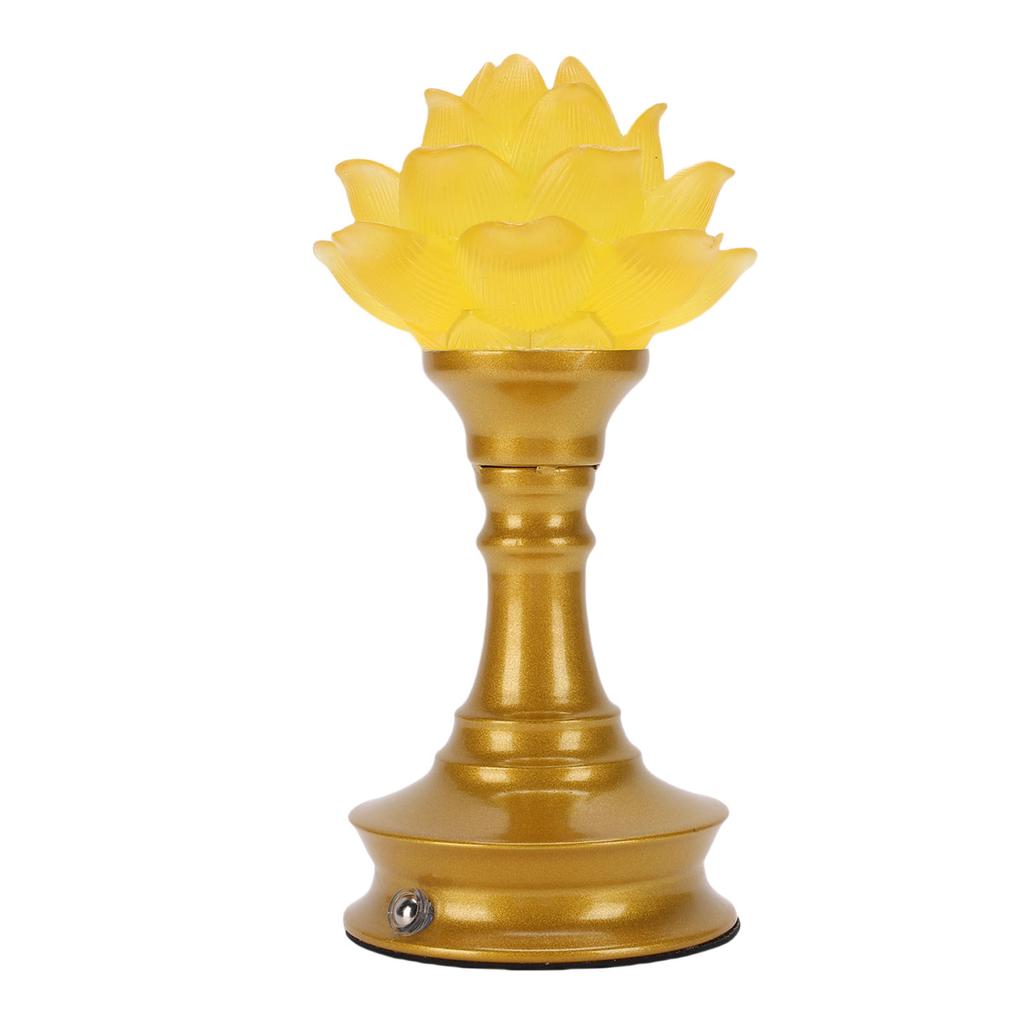 LED Flower Lamp Resin Metal USB Rechargble Buddhistic Lamp Flower Night Light for Display Decoration Faith Supplies
