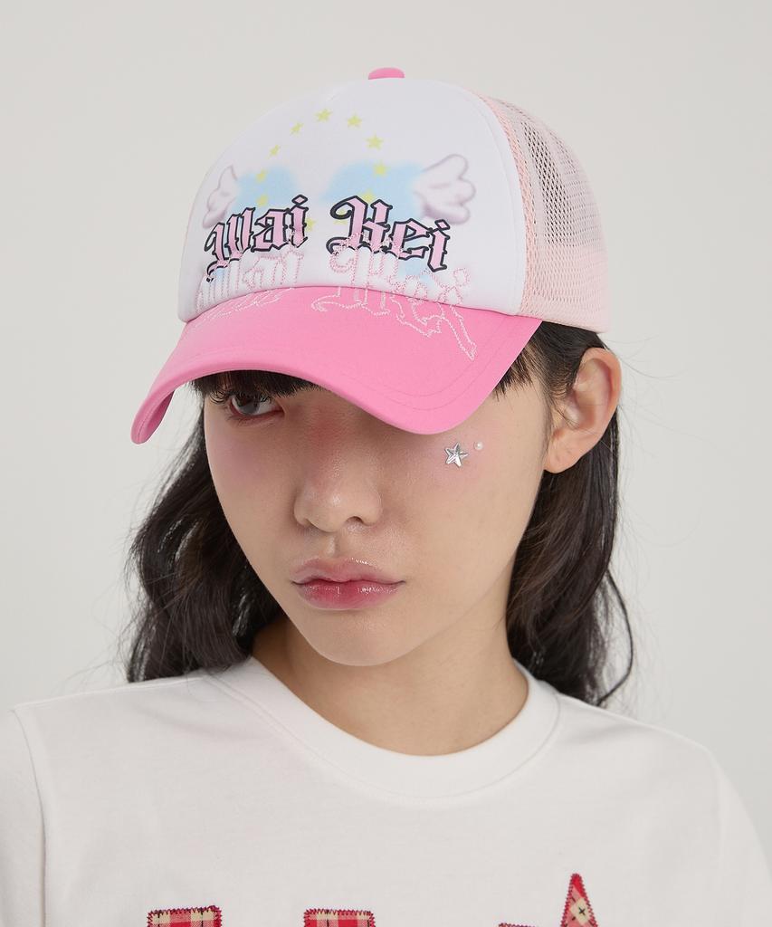 WAIKEI Angel Dolphin Trucker Cap Pink