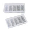 200/250PCS Stainless Steel Fishing Split Rings High Strength Large Tensile Force Fishing Lure Connector 5 Size with Tackle Box