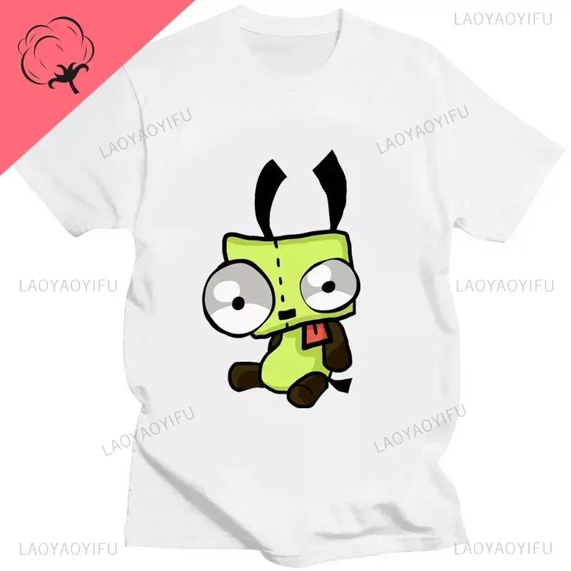 Men's Summer Tee Cotton Invader Zim Graphic Tshirt Kawaii Zim Image Cute Print Cartoon T Shirt Men Women Retro Shir Fashion Tee Creati Unisex,gift,Top