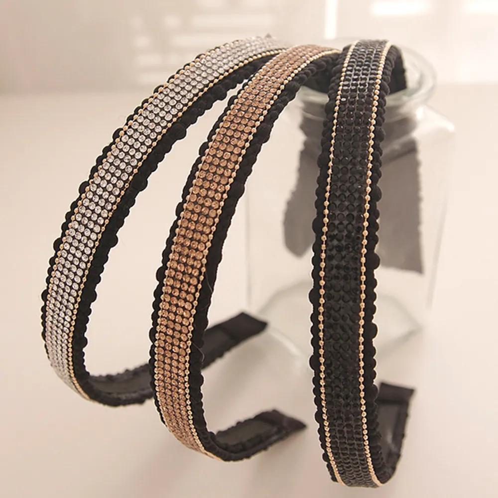 J Lauren Straight Cubic Twinkle Hairband H0723 Golden Shadow