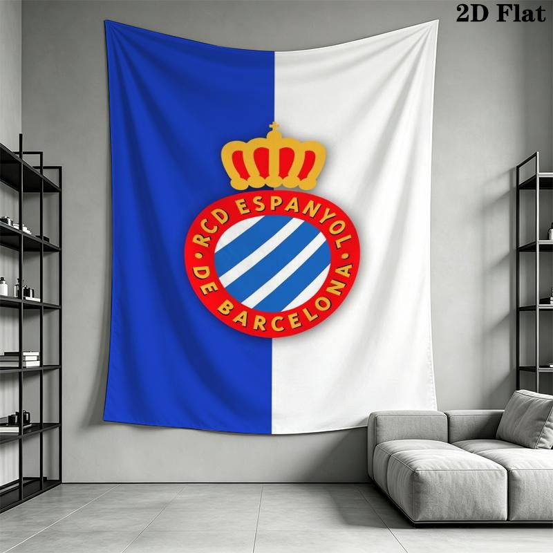 RCD Espanyol Wall Tapestry Aesthetic Wall Hanging Printed Fabric Blanket Decorative Tapestries for Bedroom Living Room Home Decor